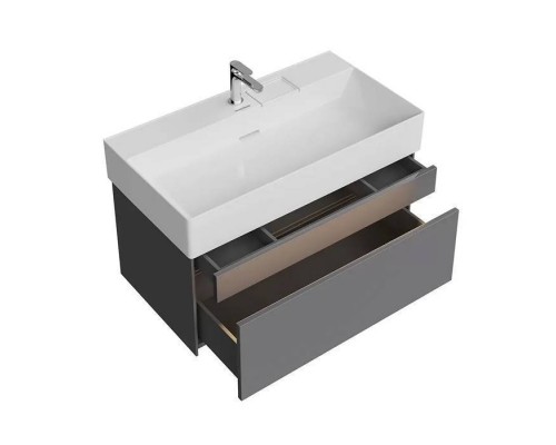 Kerama Marazzi Logica Тумба подвесная 86.8x46x40.3см., 2 ящика, цвет: стальной серый. LOG.90.2\ST