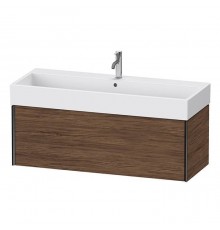 Duravit XViu Тумба подвесная 118.4x45.4x39.7см, с раковиной, 1 ящик, цвет: walnut dark/черный матовый. 2350120000,  XV42380B221