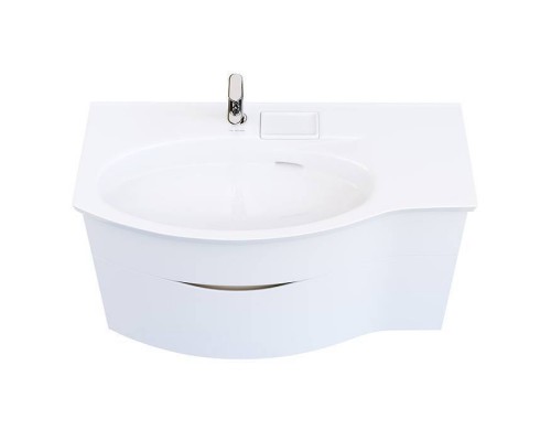 Kerama Marazzi Riva Тумба подвесная 100см, левая, с раковиной, цвет: белый матовый. RV.wb.100Lh,  RV.100Lh\WHT.M