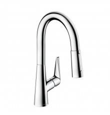 Hansgrohe Talis M51 Смеситель для кухни, на 1 отв однорычажный, поворотный излив 18.5см с вытяжным душем, 2jet, h15.2см, цвет: хром. 72815000