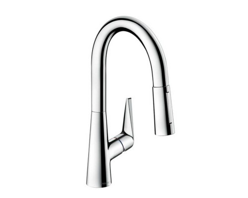 Hansgrohe Talis M51 Смеситель для кухни, на 1 отв однорычажный, поворотный излив 18.5см с вытяжным душем, 2jet, h15.2см, цвет: хром. 72815000 Hansgrohe Talis M51 Смеситель для кухни, на 1 отв однорычажный, поворотный излив 18.5см с вытяжным душем, 2jet, h15.2см, цвет: хром. 72815000