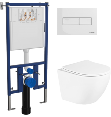Комплект Унитаз подвесной BelBagno Uno BB3105CHR/SC + Инсталляция DIWO 4501 + Кнопка 7320 белая