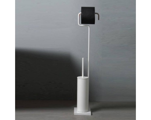 Bertocci Moon Стойка напольная с ершиком и полотенцедержателем, цвет: белый матовый. 147 0370 0200