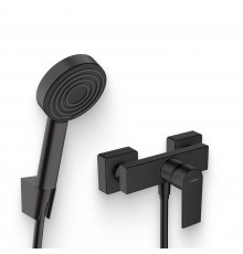 Душевой комплект Смеситель для душа Hansgrohe Vernis Shape 71650670 черный + Гарнитур Pulsify 105 1jet 24301670 1,25, матовый черный