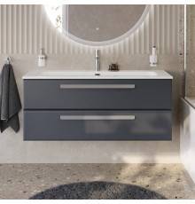 Тумба с раковиной Cezares Eco Cer-N 120, grafito, раковина Eco 120, ручки серые