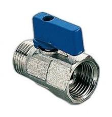 Мини шаровой клапан Tiemme с синей короткой рукояткой Н/В 1/2 X1/2  синий. 2940005
