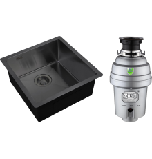 Комплект Мойка кухонная Zorg Light ZL R 440440 GRAFIT + Измельчитель Inox D ZR-56 D