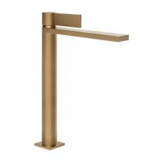 Gessi Inverso Diamantato Смеситель для раковины, высокий, 1 отв., с донным клапаном StopGo, цвет: Warm Bronze Br PVD. 73653#726