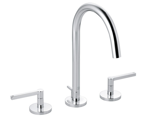 Kludi 20 143 0515 Nova Fonte Pur Смеситель для раковины 185 мм, на 3 отв., со слив гарн., 90°, Компл 201430515