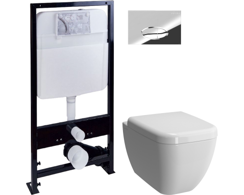 Комплект Унитаз подвесной VitrA Shift 7742B003-0075 белый глянцевый + Крышка 91-003-009 с микролифтом, петли хром + Инсталляция EWRIKA ProLT 0026-2020 + Кнопка 0051 хром Комплект Унитаз подвесной VitrA Shift 7742B003-0075 белый глянцевый + Крышка 91-003-009 с микролифтом, петли хром + Инсталляция EWRIKA ProLT 0026-2020 + Кнопка 0051 хром