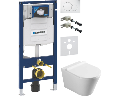 Комплект Унитаз подвесной Vincea Vito + Крепления Geberit Duofix 111.815.00.1 к стене + Шумоизоляция + Инсталляция UP 320 111.300.00.5 + Кнопка Sigma 01 115.770.11.5 белая