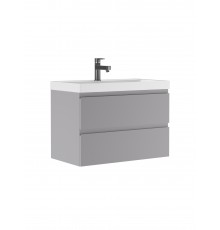 Тумба подвесная под раковину Домино, "Classica 80" Graffo светло-серый матовый В2