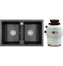 Комплект Мойка кухонная Granula 8101, черный + Измельчитель Emar ATC-WZB390A