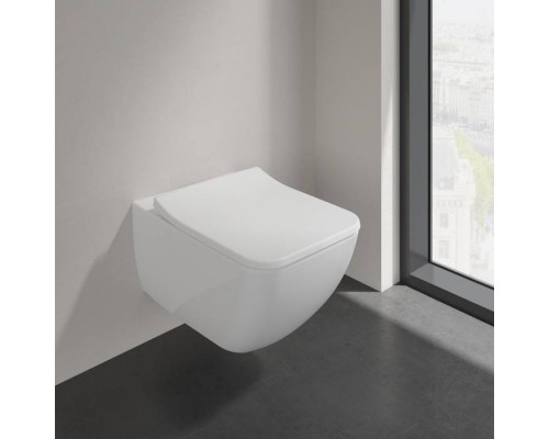 VilleroyBoch Venticello Унитаз подвесной 375*560*330, безободковый, в комплекте сиденье SlimSeat, микролифт, цвет альпийский белый. 4611RS01 VilleroyBoch Venticello Унитаз подвесной 375*560*330, безободковый, в комплекте сиденье SlimSeat, микролифт, цвет альпийский белый. 4611RS01