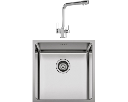 Комплект Мойка кухонная Seaman Eco Roma SMR-4444A.A + Смеситель MEGA Life MG-TK06 хром