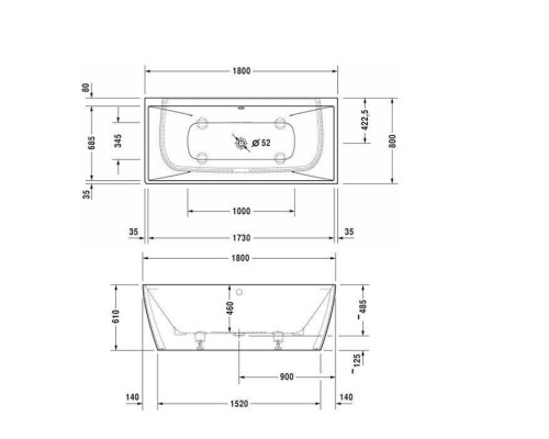 Duravit DuraSquare Ванна 180x80см, пристенный вариант, с ножками и панелью, с 2 наклонами для спины , цвет: белый. 700429000000000, 792208000001000 Duravit DuraSquare Ванна 180x80см, пристенный вариант, с ножками и панелью, с 2 наклонами для спины , цвет: белый. 700429000000000, 792208000001000