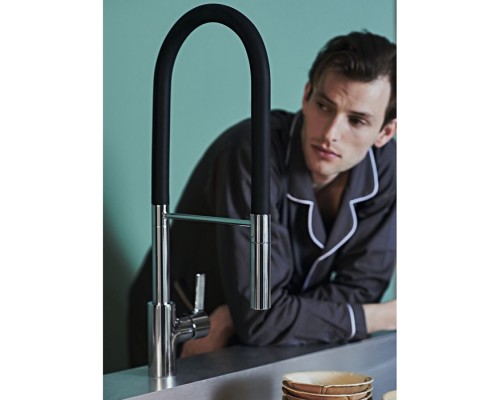 Ideal Standard Gusto Смеситель для кухни, на 1 отв., с высоким трубчатым вытяжным изливом R-типа, цвет: хром. BD417AA