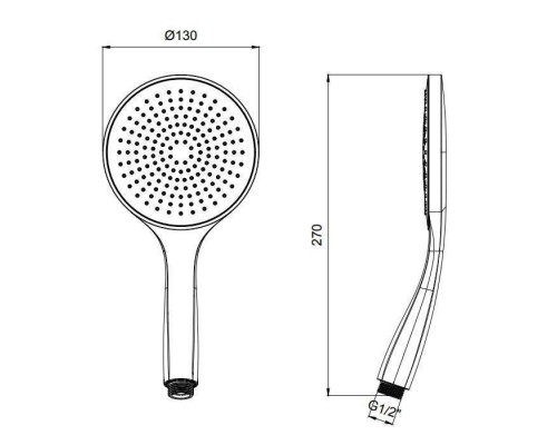 Almar Velvet Ручной душ Oslash;13см., ABS, цвет: High Brass Brushed PVD. E082116.HB