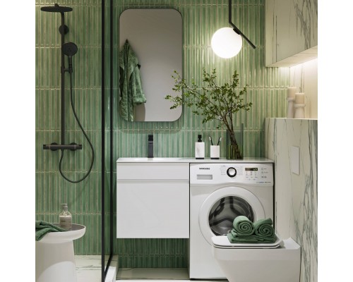 Мебель для ванной комнаты Aqwella Duet 53 L, подвесная, под стиральную машину, белая