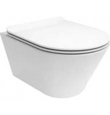 Унитаз подвесной KERAMA MARAZZI Plaza Modern PLMR.wc.02, с крышкой KMDP.seat.00\WHT