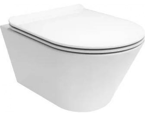 Унитаз подвесной KERAMA MARAZZI Plaza Modern PLMR.wc.02, с крышкой KMDP.seat.00\WHT