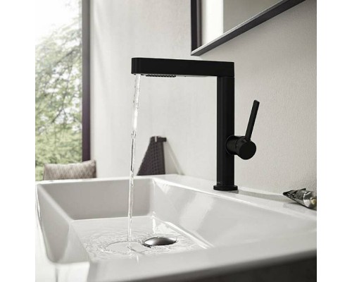 Hansgrohe Finoris Смеситель для раковины, 1 отв., с донным клапаном Push-Open, цвет: черный матовый. 76063670 Hansgrohe Finoris Смеситель для раковины, 1 отв., с донным клапаном Push-Open, цвет: черный матовый. 76063670