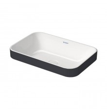 Duravit Happy D.2 Plus Раковина 60х40 см, без отв., без перелива, с выпуском, с керамической крышкой, WonderGliss, цвет: Anthracite matt/белый. 23596061001