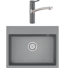 Комплект Мойка кухонная Emar Quartz EMQ-1640.Q Алмаз + Смеситель 3011.9 Алмаз