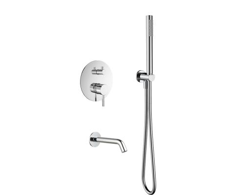 AQM8406CR Набор для комплектации ванны с изливом и смесителем, хром AQM8406CR