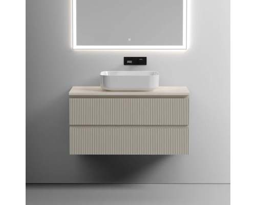 Тумба под раковину Sancos Snob T 100 со столешницей, beige soft, бежевая