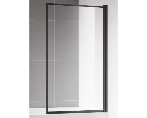 Шторка на ванну 8001400мм, стекло 6мм, цвет профиля матовый черный. Линия по периметру. AQM2859-R