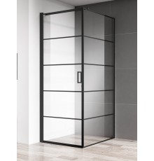 AQM5215-LH-8 Душевой уголок 800х800х1950 мм, стекло 6 мм, прозр., EasyClean, проф. Мат. черный, гор AQM5215-LH-8