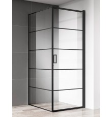 AQM5215-RH-9 Душевой уголок 900х9001950 мм, стекло 6 мм, прозр., EasyCl.,проф. Мат. черный, гор. лин AQM5215-RH-9