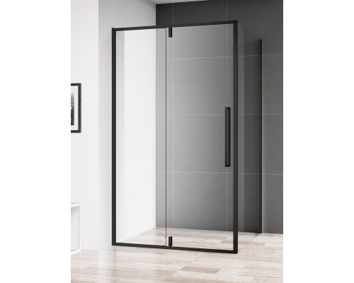 AQM7108-2-12 Душевая дверь в нишу 1200х1950 мм, стекло 6 мм, прозр., EasyClean, проф. Матовый черный AQM7108-2-12
