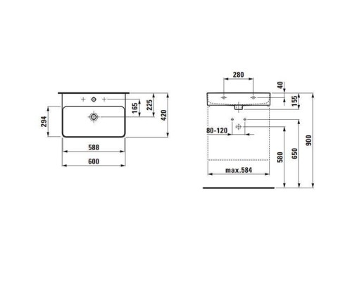 Laufen VAL Раковина 60х42х11.5 см, 1 отв., цвет: белый. 8.1028.3.000.104.1 Laufen VAL Раковина 60х42х11.5 см, 1 отв., цвет: белый. 8.1028.3.000.104.1