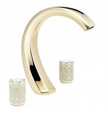 THG Nihal Porcelaine Ivoire Смеситель на борт ванны на 3 отверстия, без ручного душа, цвет Soft gold. U2N-F30-25SG