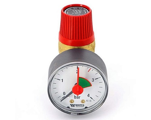 Клапан предохранительный мембранный Watts SVM 30 1/2 х3/4 PN3 бар с манометром. 10004648 Клапан предохранительный мембранный Watts SVM 30 1/2 х3/4 PN3 бар с манометром. 10004648