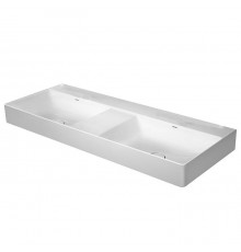 Duravit DuraSquare Раковина подвесная 120х47см, с отметками на 2 отв.,  двойная, без перелива, цвет: белый. 2353120040