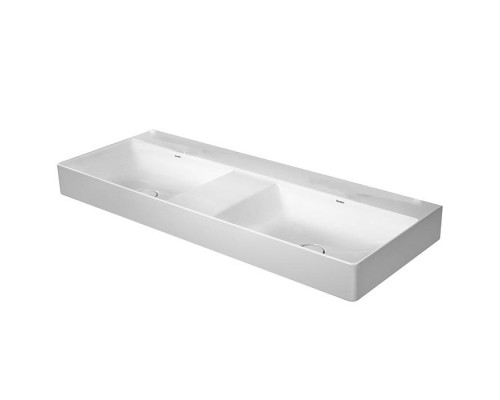 Duravit DuraSquare Раковина подвесная 120х47см, с отметками на 2 отв.,  двойная, без перелива, цвет: белый. 2353120040