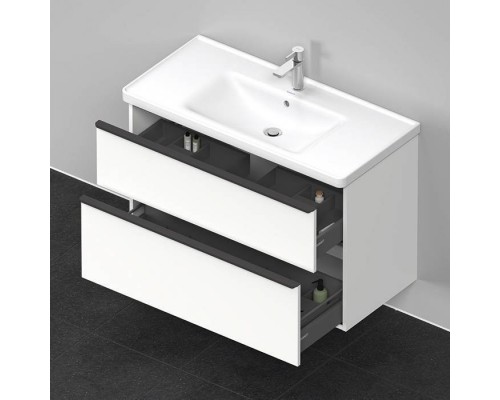 Duravit D-Neo Тумба с раковиной 98.4x45.2хh62.5см, 2 ящика, подвесная, цвет: Белый матовый. DE435601818
