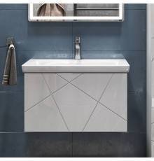 Тумба с раковиной Vigo Geometry 60 подвесная, белая, раковина Como 60
