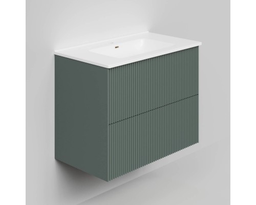Тумба с раковиной La Fenice Terra Twin 80 подвесная, grigio, раковина Slim Line 80 см