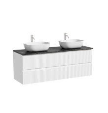 Тумба с раковиной Sancos Snob R 140, bianco, столешница черный мрамор TT140A1X, раковина CN6009