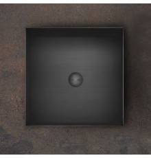 Gessi 316 Раковина 40x40 см, без отв., для установки на столешницу, без перелива, нержавеющая сталь, цвет: Black Metal Brushed PVD. 54605#707
