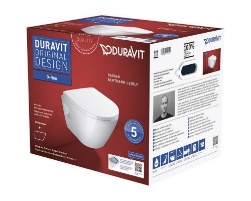Duravit D-Neo Унитаз подвесной 37x48 см, безободковый, в комплекте с сиденьем 0021690000, цвет: белый. 45870900A1 (2587090000+0021690000) Duravit D-Neo Унитаз подвесной 37x48 см, безободковый, в комплекте с сиденьем 0021690000, цвет: белый. 45870900A1 (2587090000+0021690000)