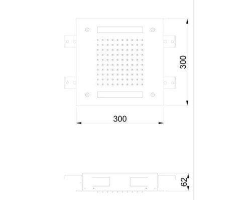 Almar Chromotherapy Встраиваемый верхний душ 30х30см., 1 тип струи, хромотерапия, цвет: нержавеющая сталь. E044172.MS