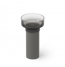 Dea Design Pedestal Basin Раковина 48х48х90см., напольная, без отв., Glasstek, прозрачная смола, цвет: Smoky Black R4. DD2023 480 R4