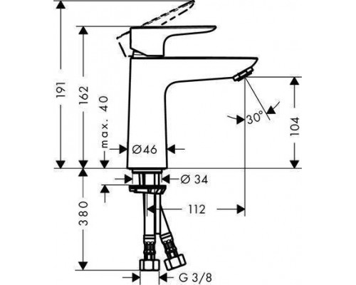 Hansgrohe Talis E, Смеситель для раковины, С донным клапаном, Цвет: хром. 71710000 Hansgrohe Talis E, Смеситель для раковины, С донным клапаном, Цвет: хром. 71710000