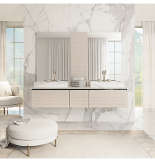 VITAGE milldue edition FOUR SEASONS Тумба подвесная 180х56х35см, с мраморной столешницей, с 2 раковинами, отделка: agata leather. 9502,  3503.413,  3528.413,  3495.413.SX,  3495.413.DX,  4354.180.T06.2,  9262.T06.3