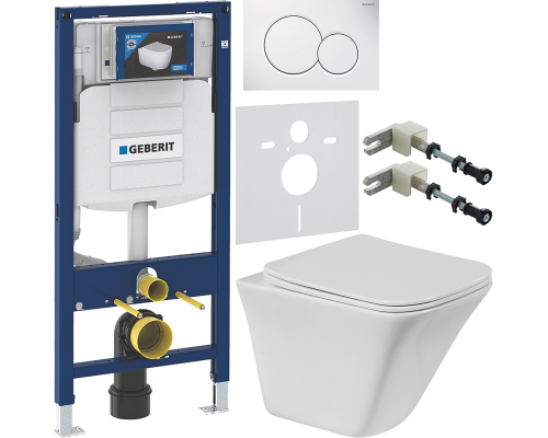 Комплект Унитаз подвесной BelBagno Marmi BB052CHR + Крышка BB052SC с микролифтом + Инсталляция Geberit Duofix UP 320 111.300.00.5 + Кнопка Sigma 01 115.770.11.5 белая + Крепления 111.815.00.1 к стене + Шумоизоляция 156.050.00.1